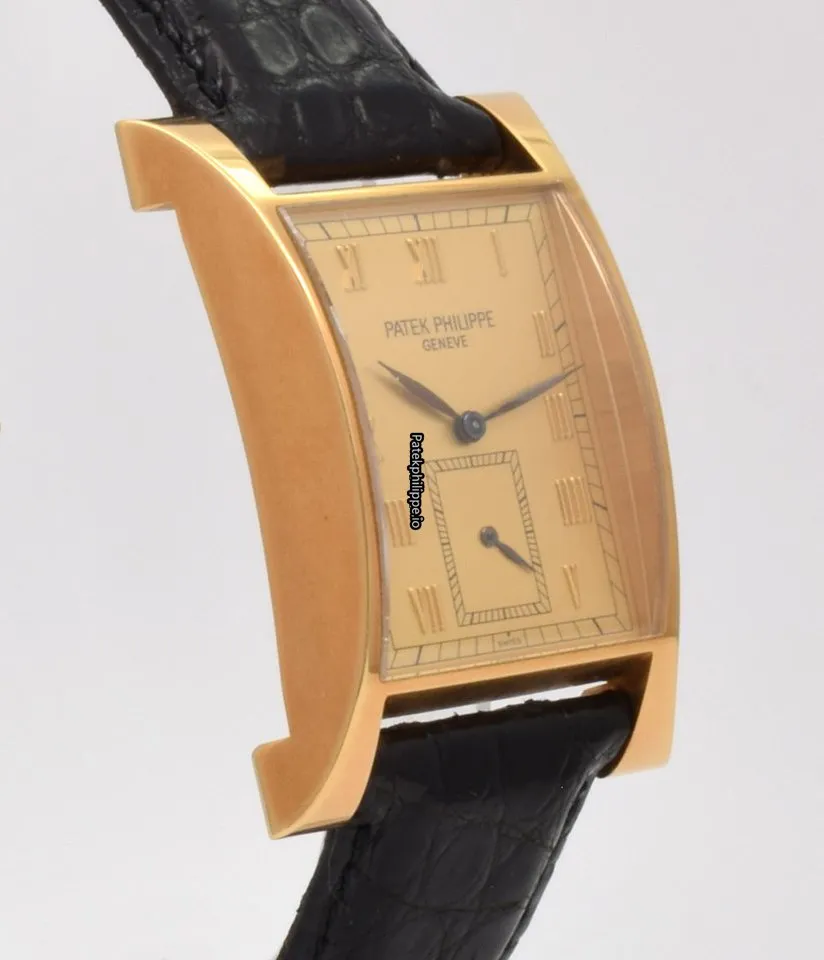 Alternative view of Patek Philippe Pagoda 5500j Yellow Gold Case Manual Winding