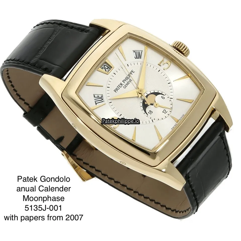 Alternative view of Patek Philippe Gondolo 5135j-001 38x51MM Yellow Gold Case Automatic
