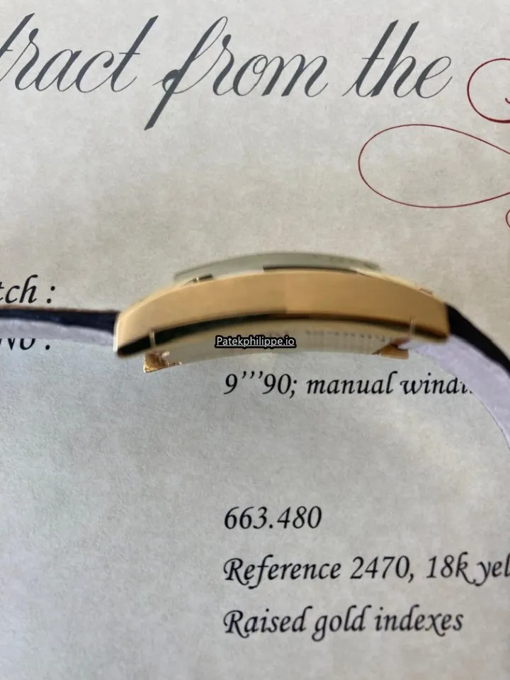 Alternative view of Patek Philippe 2470 Yellow Gold Case Manual Winding