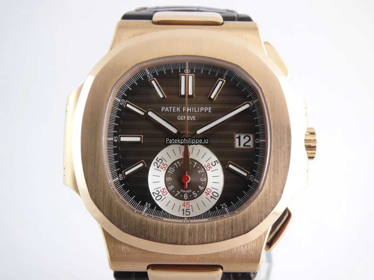 Alternative view of Patek Philippe Nautilus 5980r-001 41MM Rose Gold Case Automatic