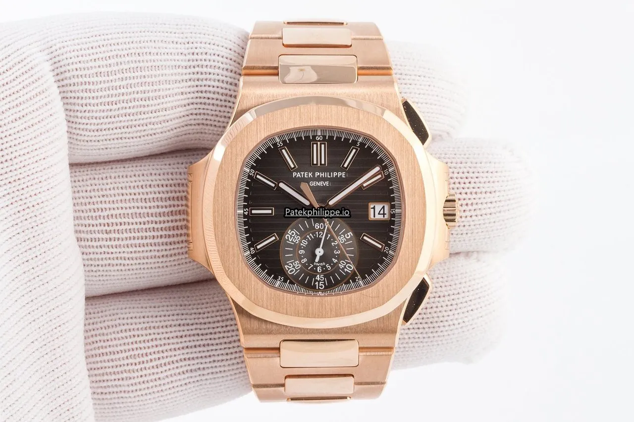 Alternative view of Patek Philippe Nautilus 5980/1r-001 40.5MM Rose Gold Case Automatic