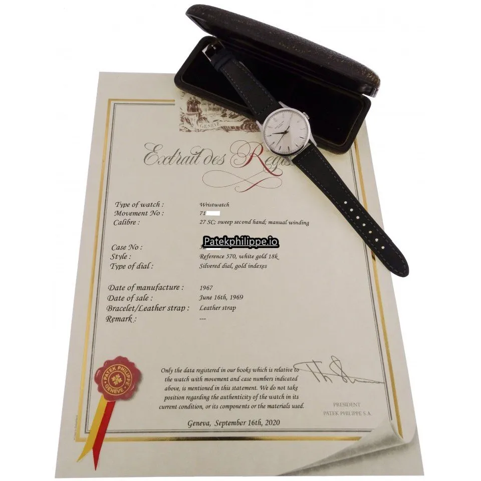 Alternative view of Patek Philippe Calatrava 570 35MM White Gold Case Manual Winding