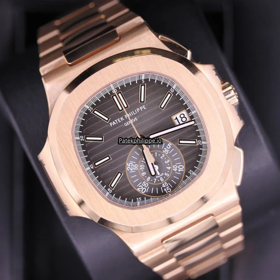 Alternative view of Patek Philippe Nautilus 5980/1r-001 40.5MM Rose Gold Case Automatic