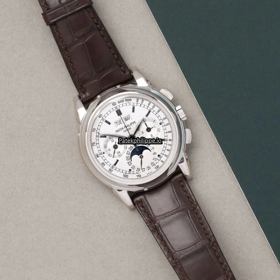 Alternative view of Patek Philippe Perpetual Calendar 5970g-001 40MM White Gold Case Manual Winding