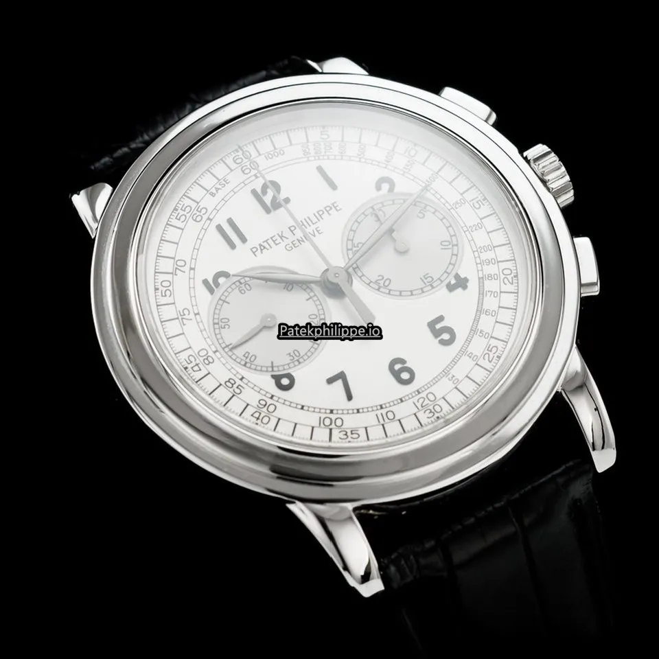 Alternative view of Patek Philippe Chronograph 5070g-001 42MM White Gold Case Manual Winding