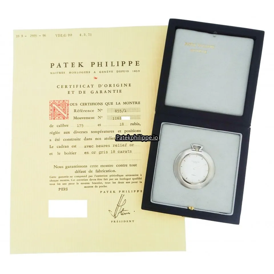 Alternative view of Patek Philippe 855 42MM White Gold Case Manual Winding