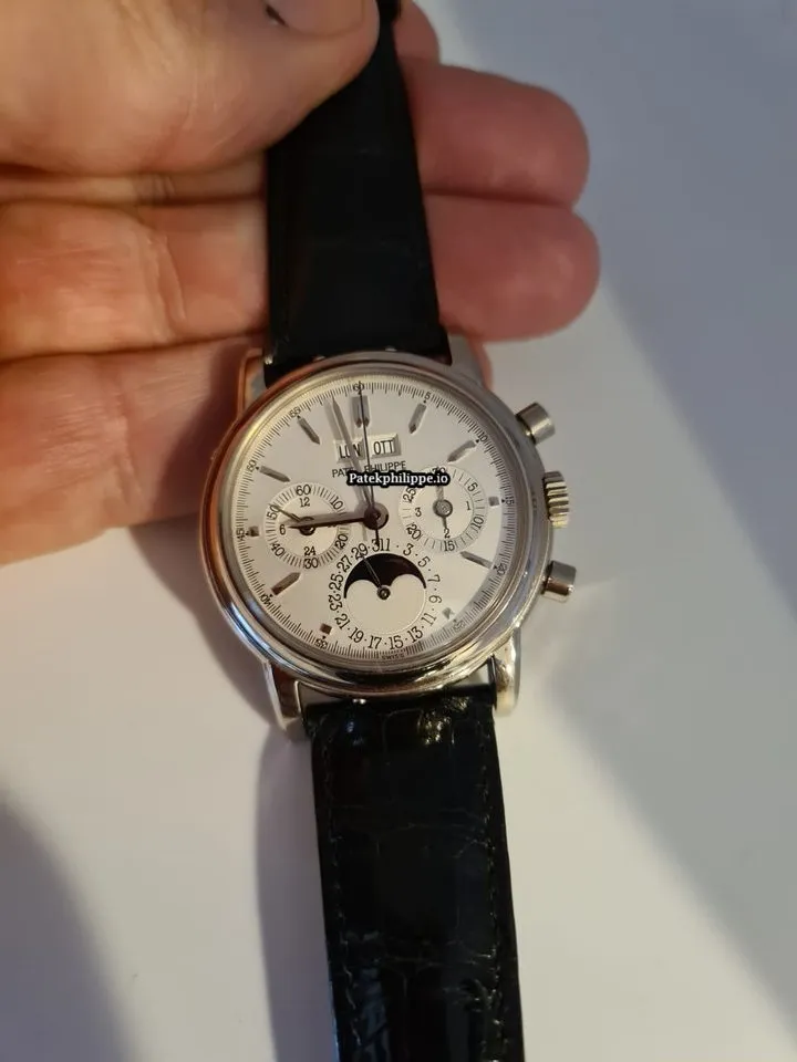 Alternative view of Patek Philippe Perpetual Calendar 3970eg 36MM White Gold Case Manual Winding