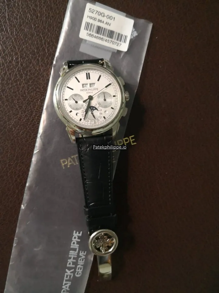 Alternative view of Patek Philippe Perpetual Calendar 5270g-001 41MM White Gold Case Manual Winding