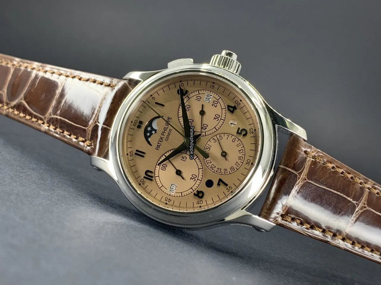 Alternative view of Patek Philippe Perpetual Calendar 5372p-010 38.3MM Platinum Case Manual Winding