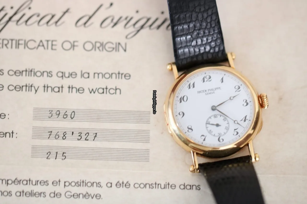 Alternative view of Patek Philippe Calatrava 3960j 33MM Yellow Gold Case Manual Winding