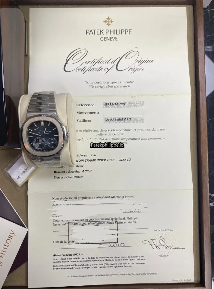Alternative view of Patek Philippe Nautilus 5712/1a-001 40x38MM Steel Case Automatic