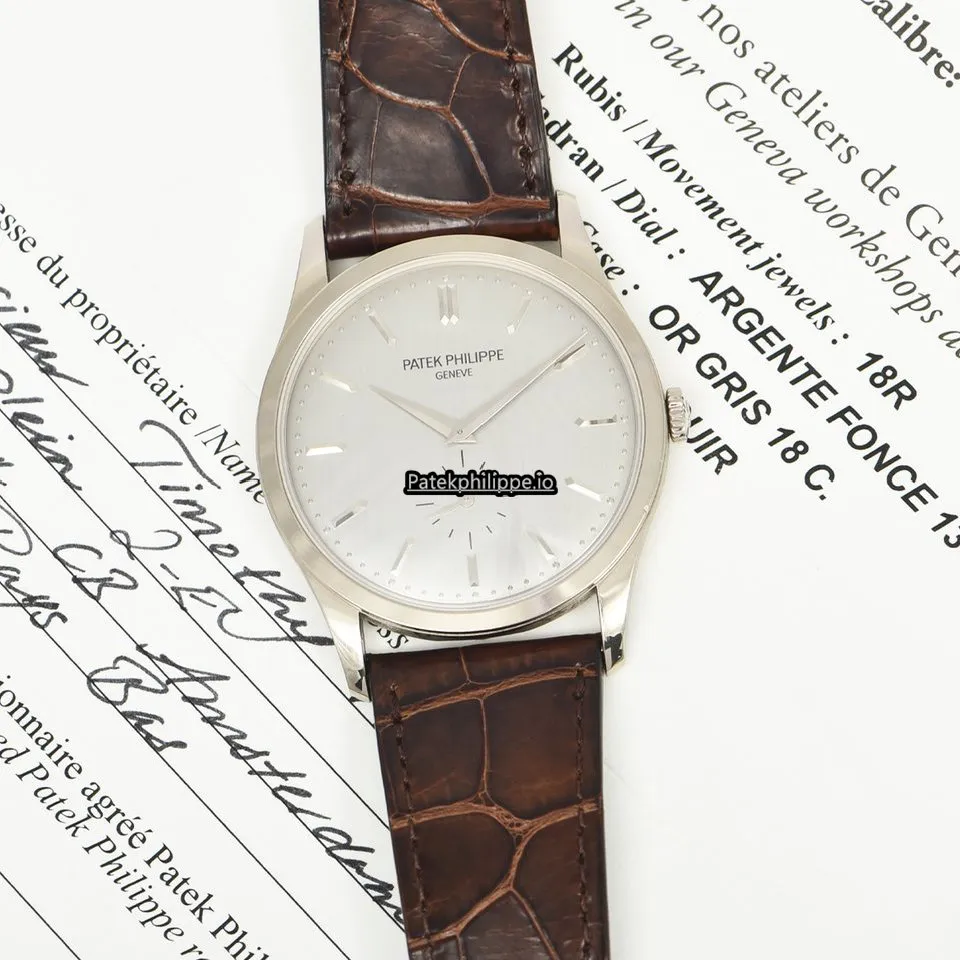 Alternative view of Patek Philippe Calatrava 5196g 37MM White Gold Case Manual Winding