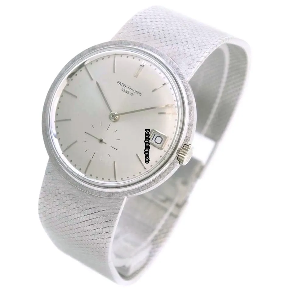 Alternative view of Patek Philippe Calatrava Jun-45 35x10MM White Gold Case Manual Winding