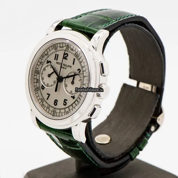 Alternative view of Patek Philippe Chronograph 5070g-001 42MM White Gold Case Manual Winding