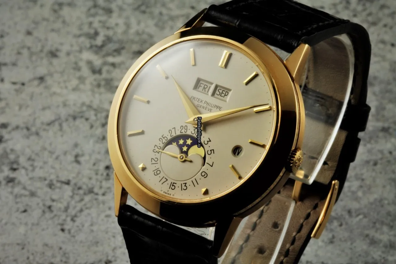 Alternative view of Patek Philippe Perpetual Calendar 3450j 37.5MM Yellow Gold Case Automatic