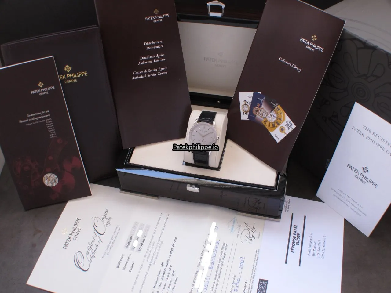 Alternative view of Patek Philippe Calatrava 5196g-001 37MM White Gold Case Manual Winding
