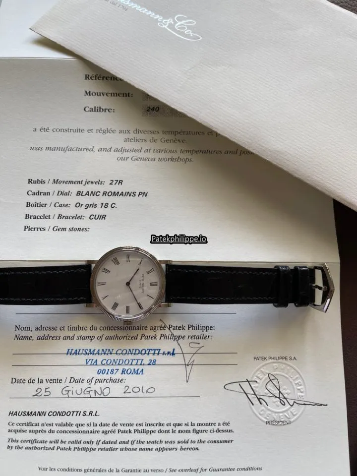 Alternative view of Patek Philippe Calatrava 5120g-001 35MM White Gold Case Automatic