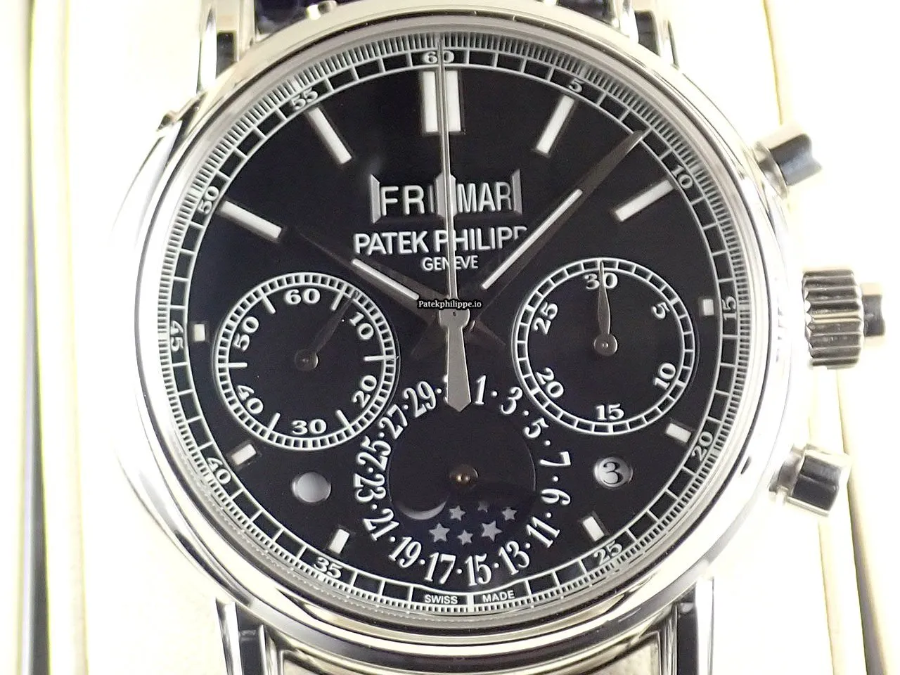Alternative view of Patek Philippe Perpetual Calendar 5204p-011 40.2MM Platinum Case Manual Winding
