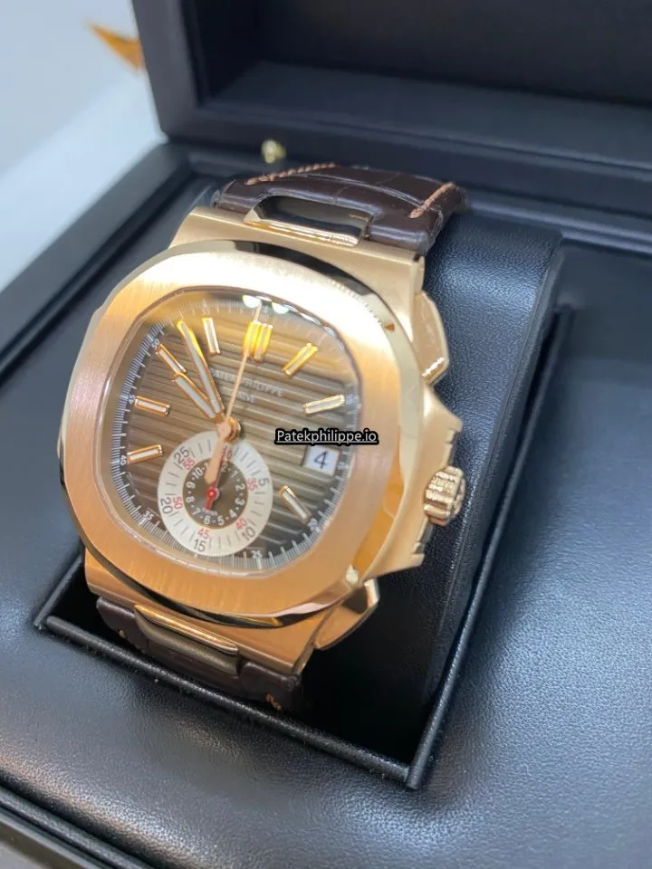 Alternative view of Patek Philippe Nautilus 5980r-001 40.5MM Rose Gold Case Automatic