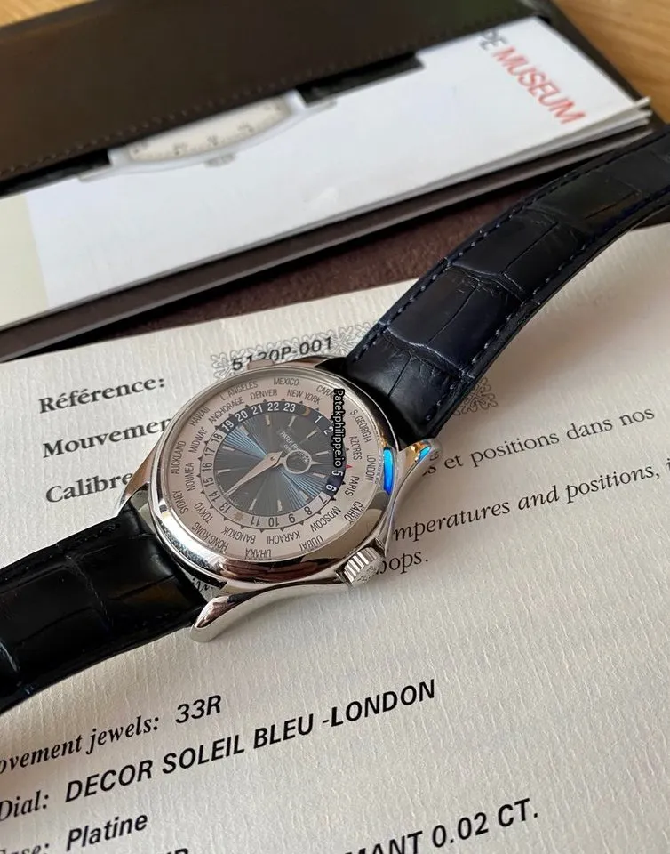 Alternative view of Patek Philippe Complications 5130p-001 39.5MM Platinum Case Automatic Movement