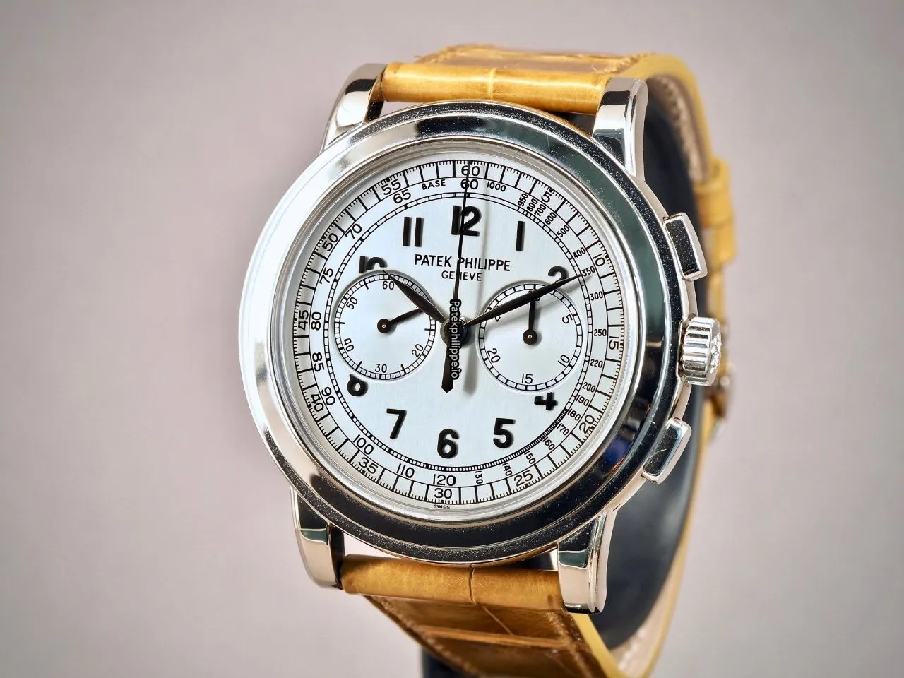 Alternative view of Patek Philippe Chronograph 5070g-001 42MM White Gold Case Manual Winding