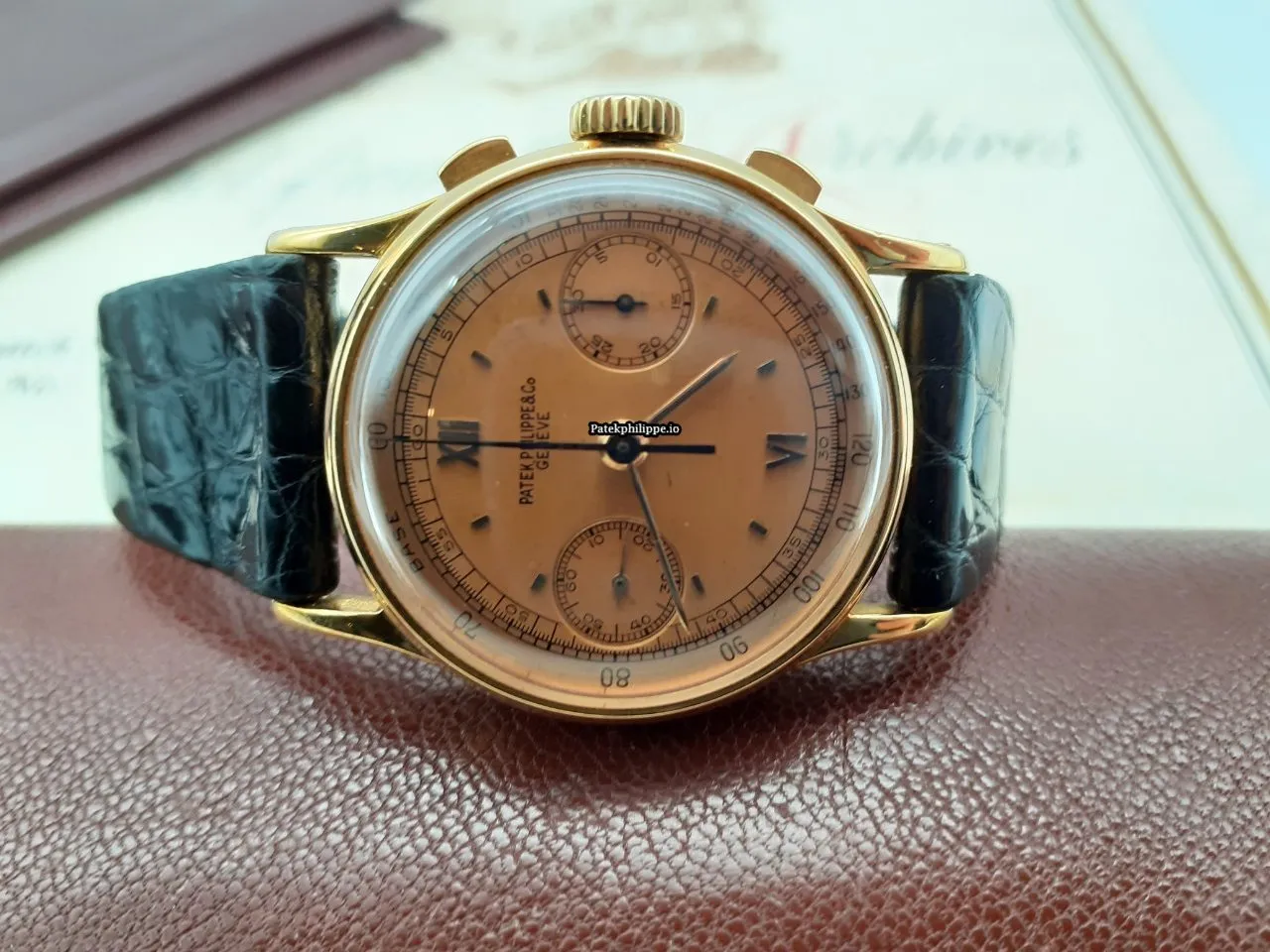 Alternative view of Patek Philippe Chronograph 130 33MM Yellow Gold Case Manual Winding