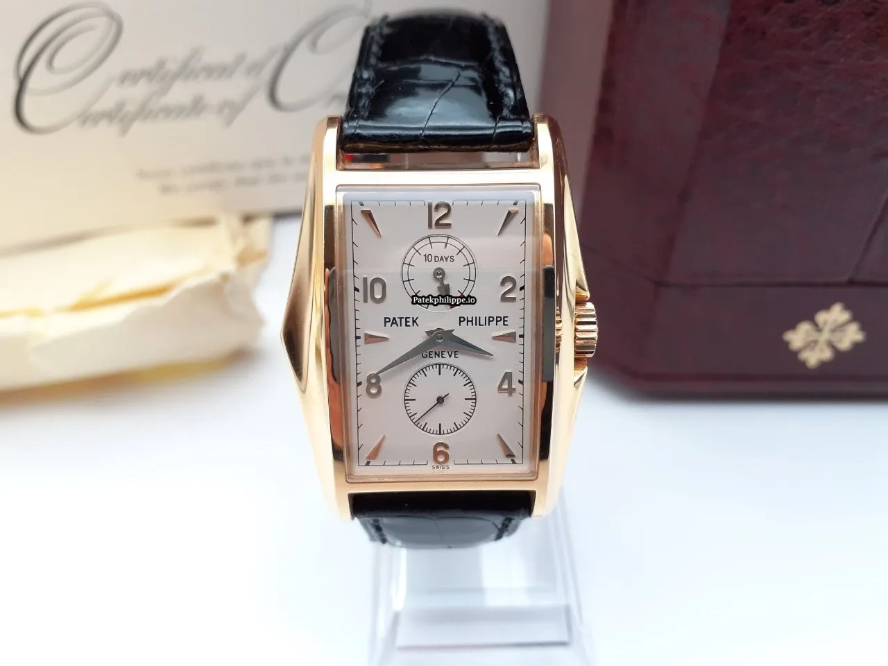 Alternative view of Patek Philippe Gondolo 5100j-001 45x34MM Yellow Gold Case Manual Winding