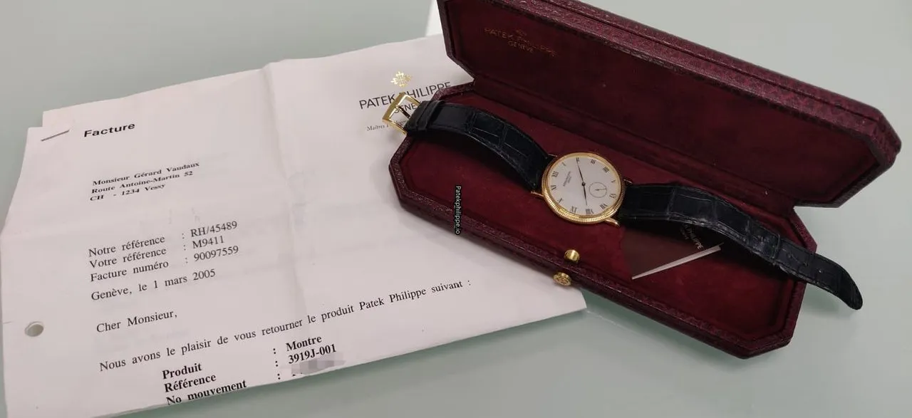 Patek Philippe Calatrava 3919 33MM Yellow Gold Case Manual Winding