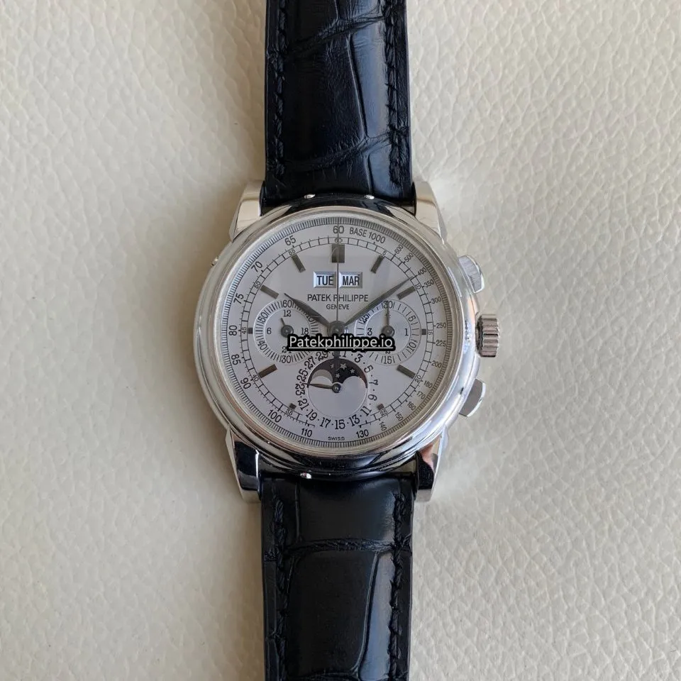 Alternative view of Patek Philippe Perpetual Calendar 5970g-001 40MM White Gold Case Manual Winding