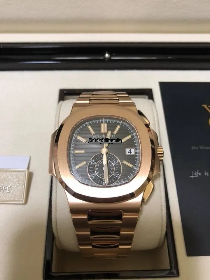 Patek Philippe Nautilus 5980/1r-001 40.5MM Rose Gold Case Automatic
