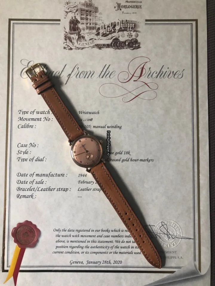 Alternative view of Patek Philippe Calatrava 1461 Rose Gold Case Manual Winding