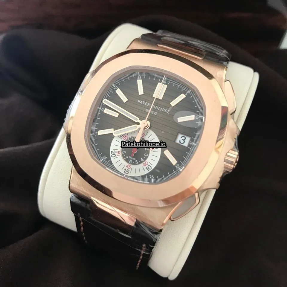 Alternative view of Patek Philippe Nautilus 5980r-001 40.5MM Rose Gold Case Automatic