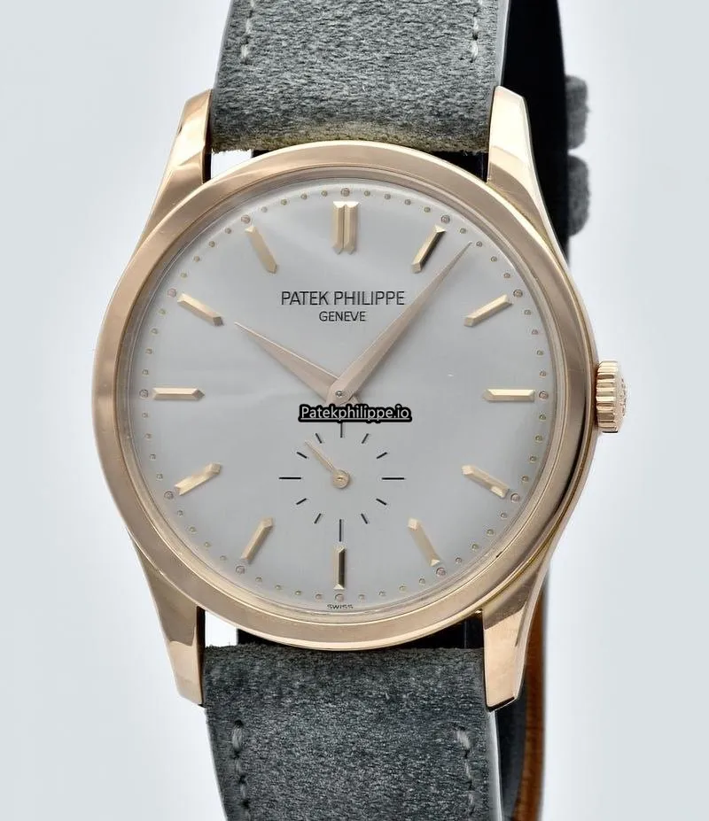 Patek Philippe Calatrava 5196r-001 37MM Rose Gold Case Manual Winding