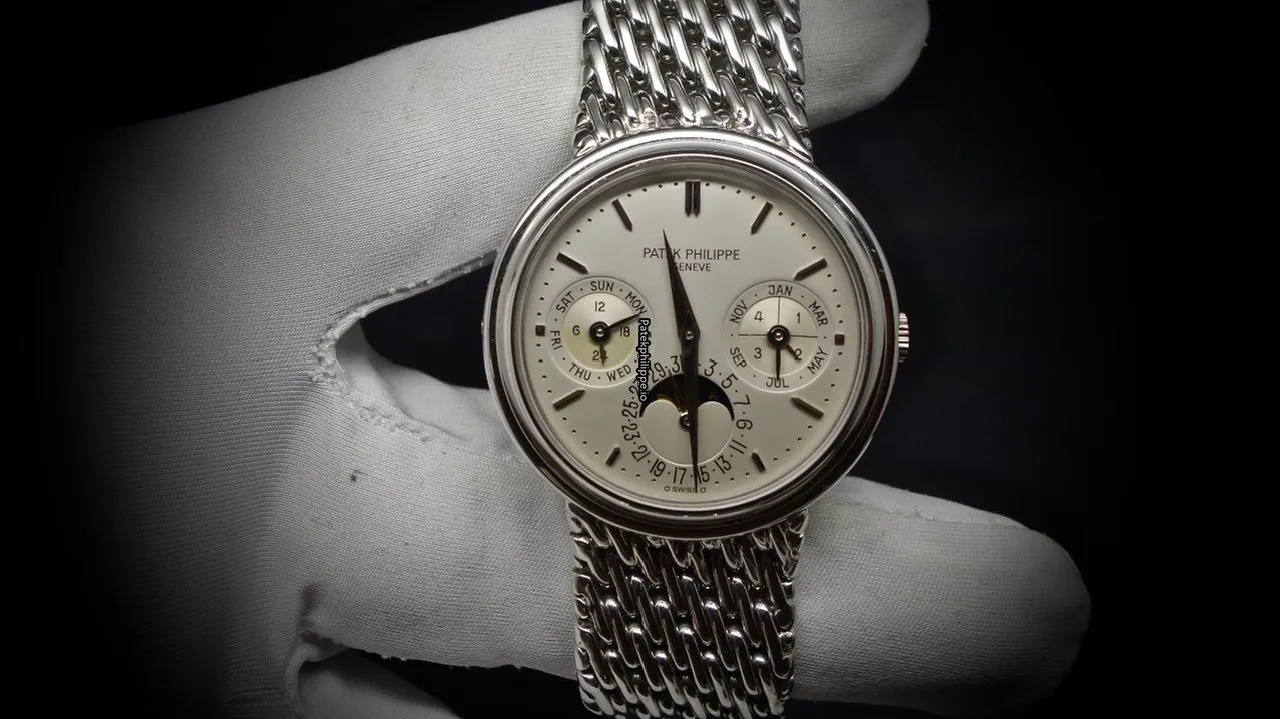 Alternative view of Patek Philippe Perpetual Calendar Jan-45 36MM White Gold Case Automatic
