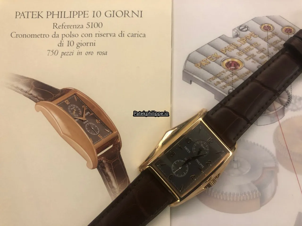 Alternative view of Patek Philippe Gondolo 5100r Rose Gold Case Manual Winding