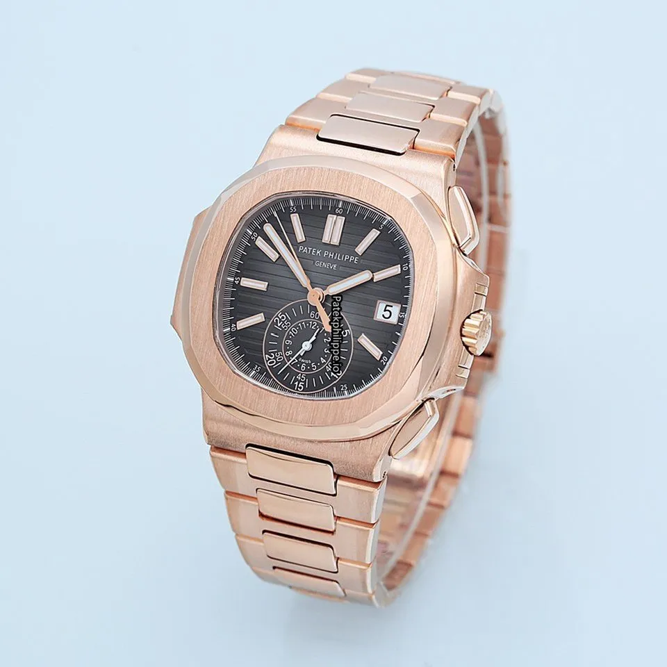 Alternative view of Patek Philippe Nautilus 5980/1r-001 40.5MM Rose Gold Case Automatic