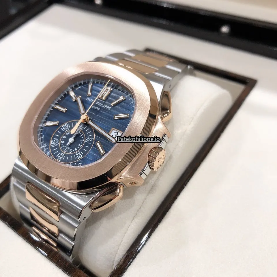 Alternative view of Patek Philippe Nautilus 5980/1ar-001 40.5x38.5MM Gold/steel Case Automatic