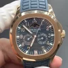 Replica Patek Philippe Aquanaut Luce 5261R Rose Gold Blue Gray Dial Annual Calendar Moonphase