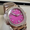 Patek Philippe Nautilus 7010 1R Rose Gold Pink Dial Diamond Bezel Ladies Super Clone Watch