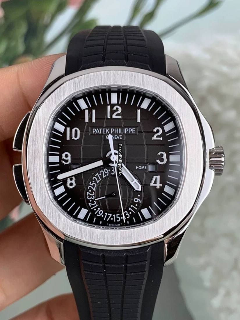 Aquanaut 5164 Travel Time GMT Black Dial Sapphire Crystal Exhibition Back
