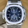 Patek Philippe Nautilus 5990 1A Steel King SW Blue Dial Custom Polished Hands Flyback Chronograph